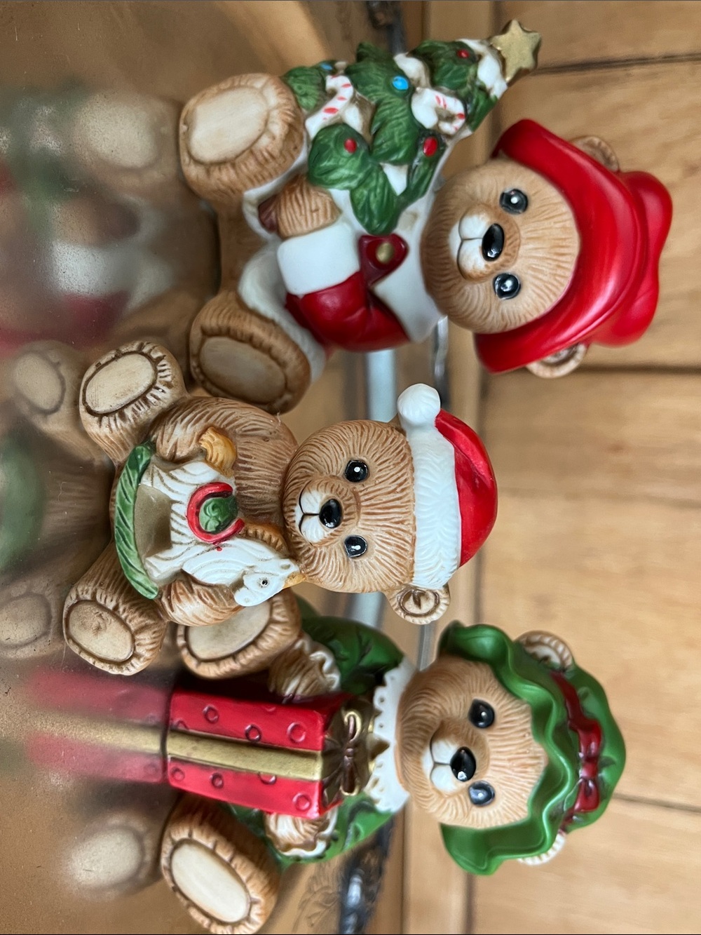 Vintage Homco Mr & Mrs Claus Bear & Baby Bear-Great Condition!